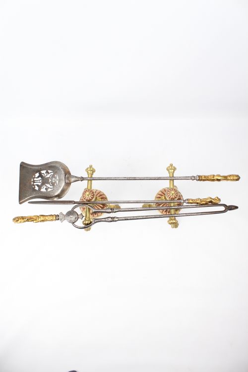 fig 2. Victorian Brass & Steel Fire Tool Companion Set
