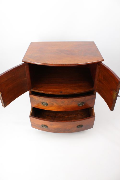 fig 1. Antique Georgian Mahogany Bow Front Side Cabinet