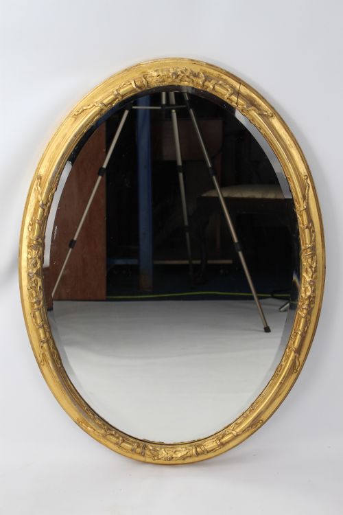 Large Victorian Oval Gilt Mirror