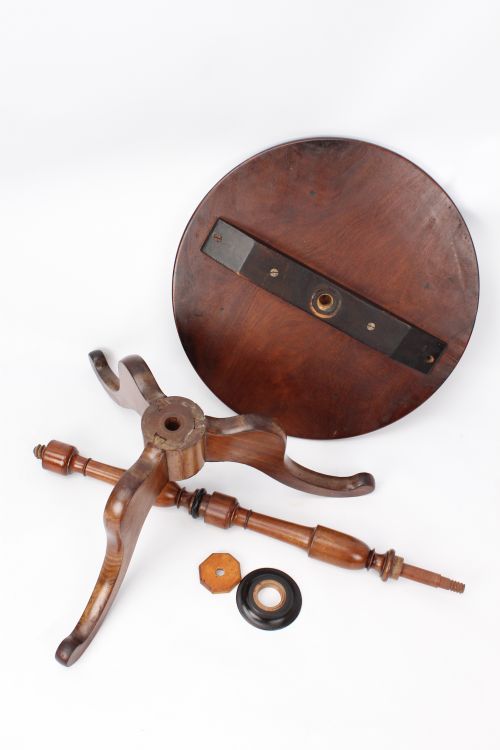 fig 1. Georgian Mahogany Campaign Tripod Wine Lamp Side Table
