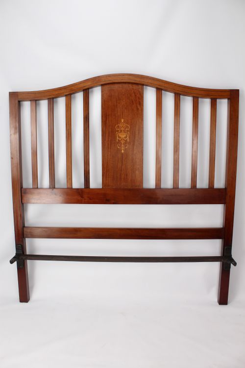 fig 1. Antique Edwardian Mahogany Inlaid Double Bed Vono Bedstead Bedframe