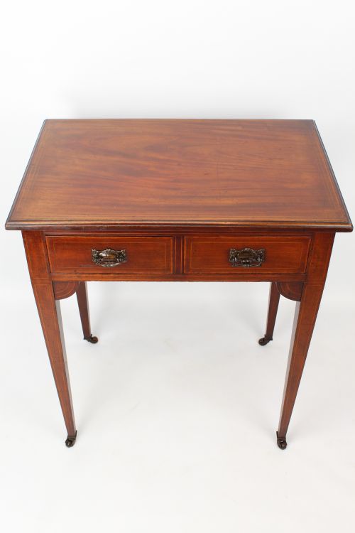 EDWARDIAN INLAID MAHOGANY METAMORPHIC WRITING DESK - ADDITIONAL PHOTO 2