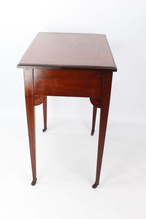 EDWARDIAN INLAID MAHOGANY METAMORPHIC WRITING DESK - ADDITIONAL PHOTO 3