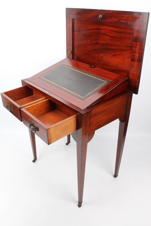EDWARDIAN INLAID MAHOGANY METAMORPHIC WRITING DESK - ADDITIONAL PHOTO 5