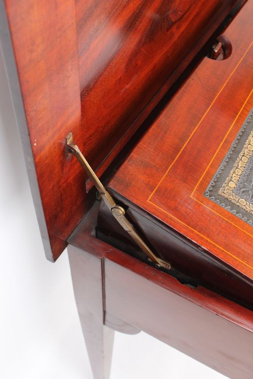 EDWARDIAN INLAID MAHOGANY METAMORPHIC WRITING DESK - ADDITIONAL PHOTO 6
