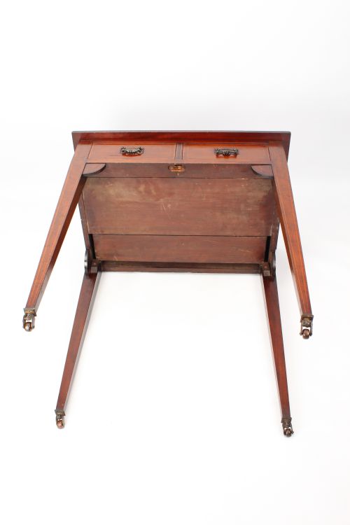 EDWARDIAN INLAID MAHOGANY METAMORPHIC WRITING DESK - ADDITIONAL PHOTO 12