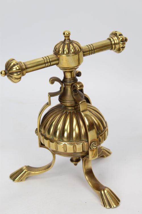 PAIR VICTORIAN BRASS FIRE TOOL DOGS JAMES CARTLAND SONS - ADDITIONAL PHOTO 1