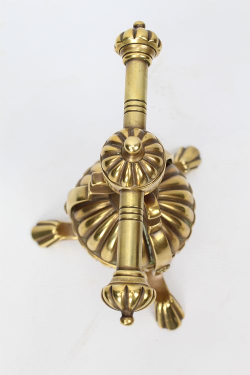 PAIR VICTORIAN BRASS FIRE TOOL DOGS JAMES CARTLAND SONS - ADDITIONAL PHOTO 3