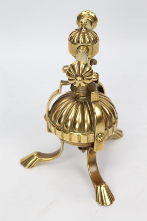 PAIR VICTORIAN BRASS FIRE TOOL DOGS JAMES CARTLAND SONS - ADDITIONAL PHOTO 4