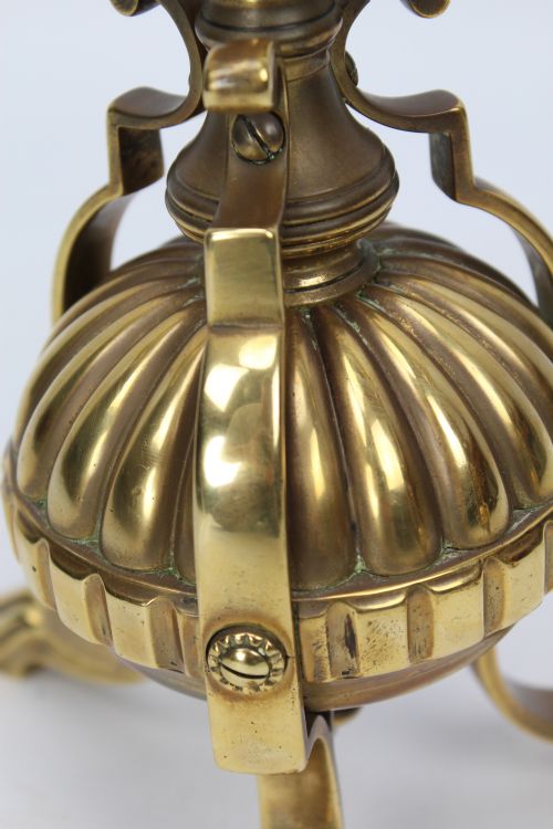 PAIR VICTORIAN BRASS FIRE TOOL DOGS JAMES CARTLAND SONS - ADDITIONAL PHOTO 5