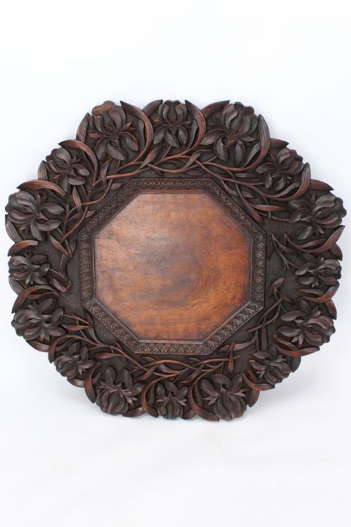 LARGE ANTIQUE ANGLOINDIAN FOLDING TEAK SIDE LAMP TABLE - ADDITIONAL PHOTO 4