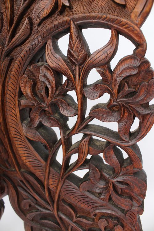 LARGE ANTIQUE ANGLOINDIAN FOLDING TEAK SIDE LAMP TABLE - ADDITIONAL PHOTO 8