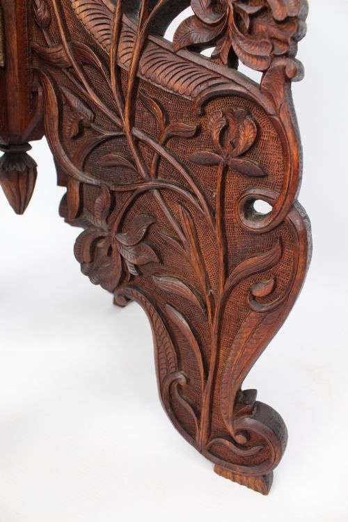 LARGE ANTIQUE ANGLOINDIAN FOLDING TEAK SIDE LAMP TABLE - ADDITIONAL PHOTO 9