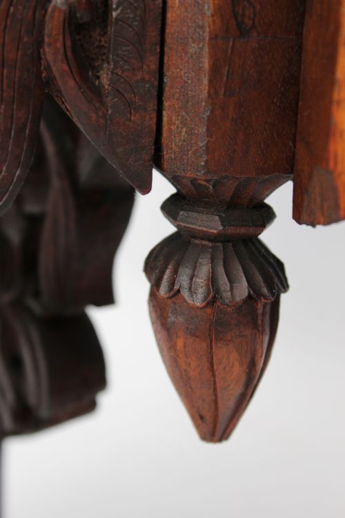 LARGE ANTIQUE ANGLOINDIAN FOLDING TEAK SIDE LAMP TABLE - ADDITIONAL PHOTO 10