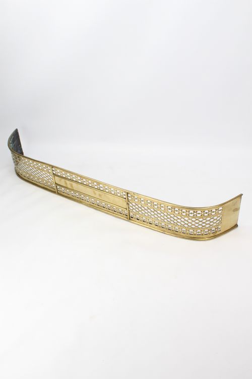 fig 1. Long 4FT3 Georgian Pierced & Engraved Brass Fire Fender