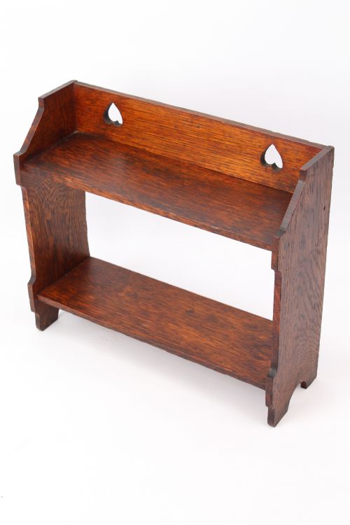 Small Edwardian Arts & Crafts Oak Wall Shelf