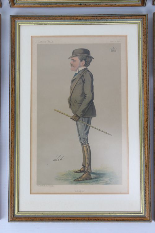 fig 1. Set of 6 Antique Victorian Vanity Fair Spy Prints