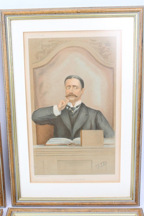 fig 3. Set of 6 Antique Victorian Vanity Fair Spy Prints