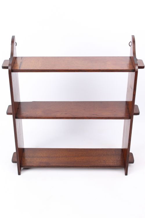 fig 1. Small Edwardian Arts & Crafts Oak Wall Shelf