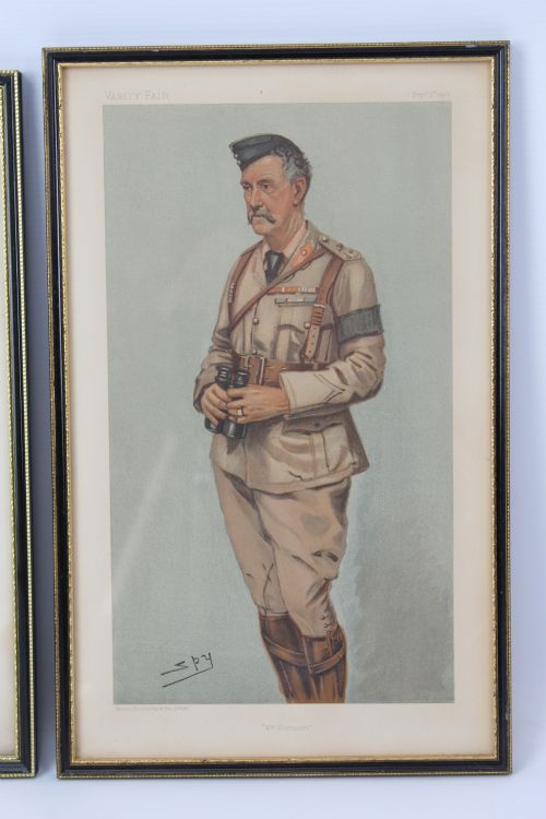fig 1. Pair Antique Edwardian Vanity Fair “Spy” Military Prints
