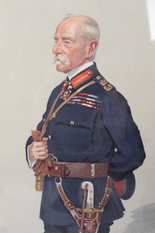 fig 2. Pair Antique Edwardian Vanity Fair “Spy” Military Prints