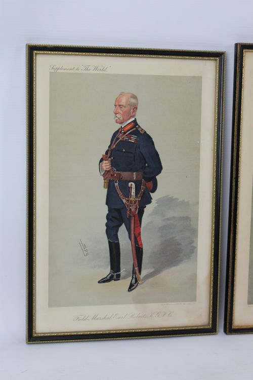 fig 3. Pair Antique Edwardian Vanity Fair “Spy” Military Prints