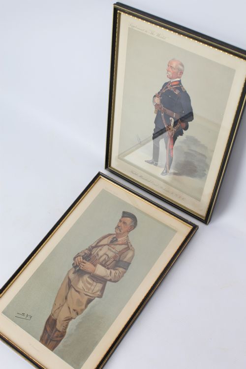 fig 4. Pair Antique Edwardian Vanity Fair “Spy” Military Prints