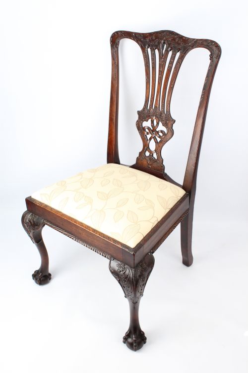 fig 1. Antique Victorian Mahogany Chippendale Desk Chair