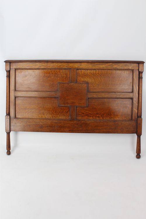 fig 1. Antique Edwardian Oak Double Bed