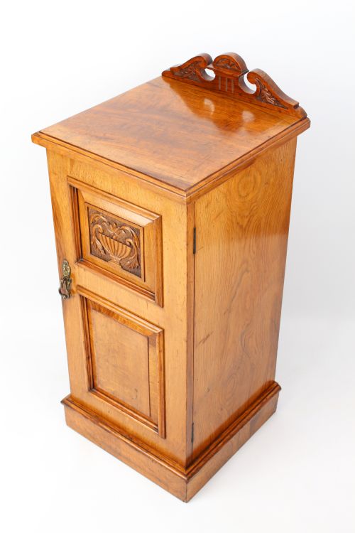 TALL VICTORIAN ASH BEDSIDE CABINET - ADDITIONAL PHOTO 2