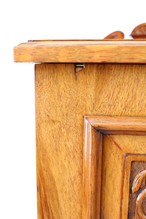 TALL VICTORIAN ASH BEDSIDE CABINET - ADDITIONAL PHOTO 12
