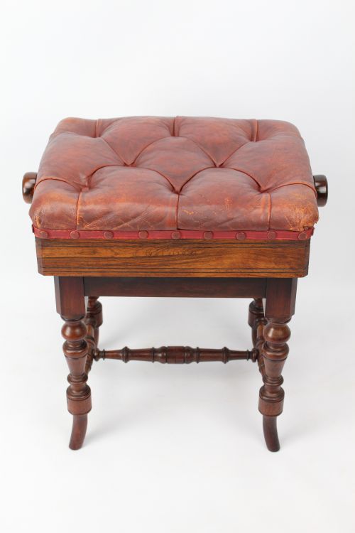fig 1. Victorian Rosewood Adjustable Piano Stool