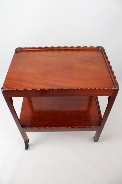 ANTIQUE MAHOGANY TWO TIER TROLLEY - ADDITIONAL PHOTO 1