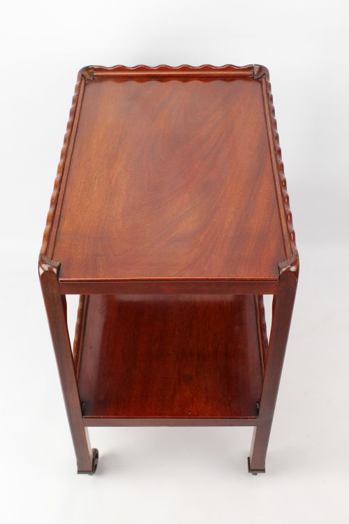 ANTIQUE MAHOGANY TWO TIER TROLLEY - ADDITIONAL PHOTO 2