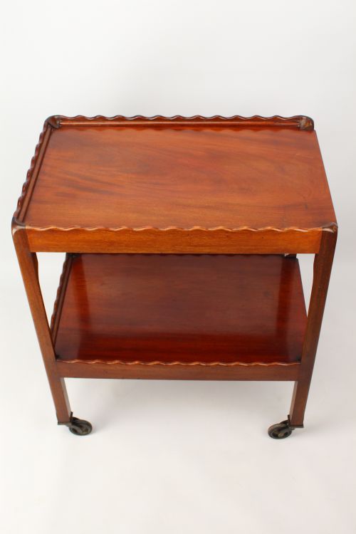 ANTIQUE MAHOGANY TWO TIER TROLLEY - ADDITIONAL PHOTO 3