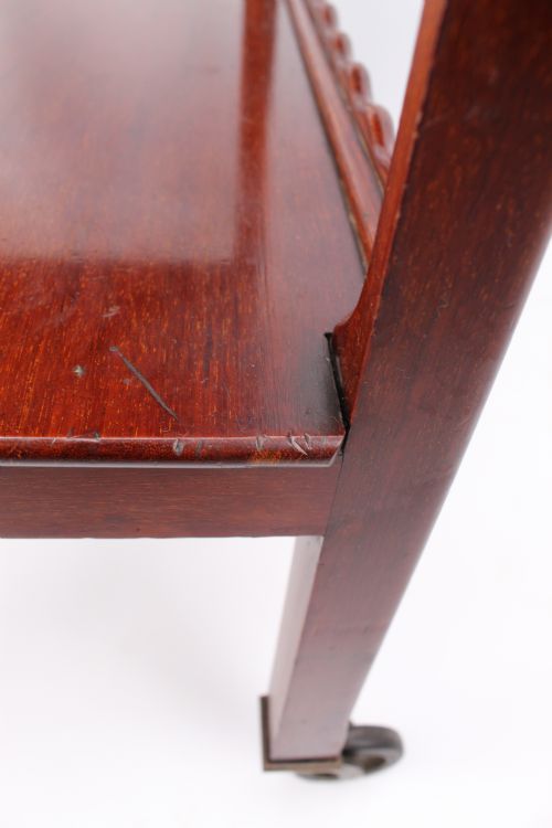 ANTIQUE MAHOGANY TWO TIER TROLLEY - ADDITIONAL PHOTO 12