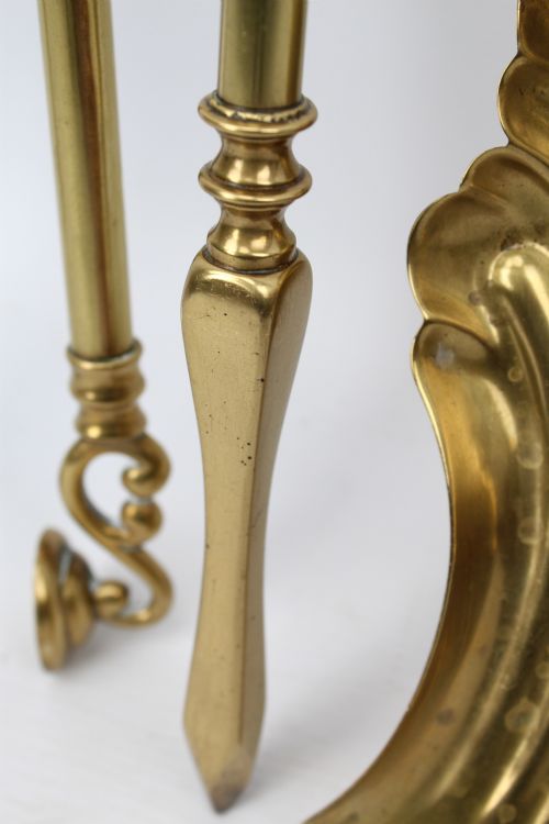 SET LARGE VICTORIAN BRASS FIRE TOOLS - ADDITIONAL PHOTO 6