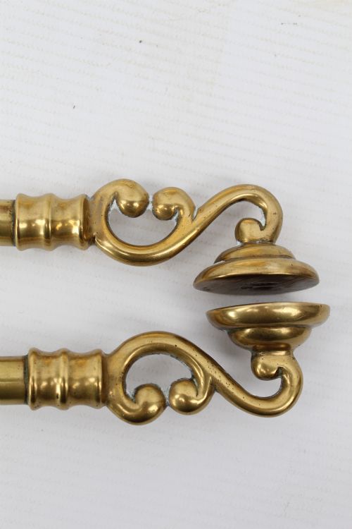 SET LARGE VICTORIAN BRASS FIRE TOOLS - ADDITIONAL PHOTO 10