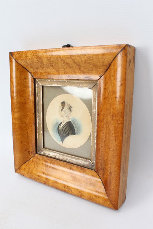 VICTORIAN MINIATURE WATERCOLOUR PORTRAIT 1852 SIGNED - ADDITIONAL PHOTO 1