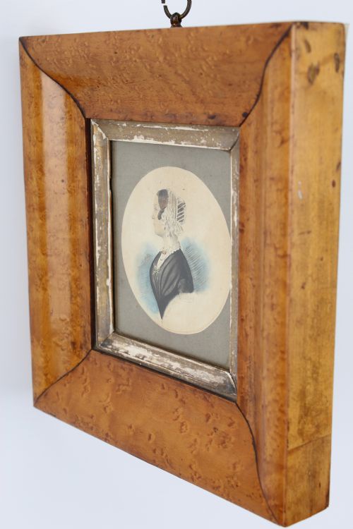 VICTORIAN MINIATURE WATERCOLOUR PORTRAIT 1852 SIGNED - ADDITIONAL PHOTO 4