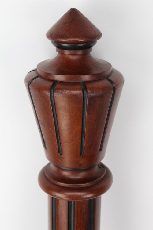 ANTIQUE VICTORIAN MAHOGANY CURTAIN POLE 5FT 5 - ADDITIONAL PHOTO 5
