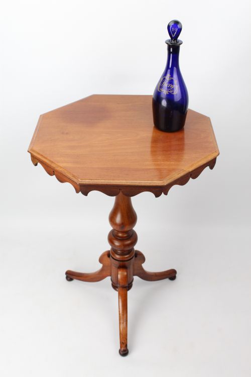 VICTORIAN MAHOGANY OCTAGONAL LAMP TABLE WITH TILT TOP - ADDITIONAL PHOTO 3