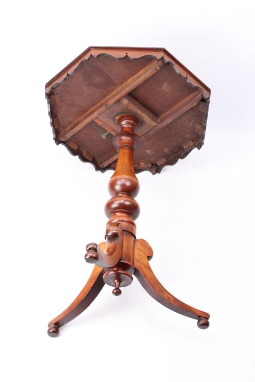 VICTORIAN MAHOGANY OCTAGONAL LAMP TABLE WITH TILT TOP - ADDITIONAL PHOTO 6