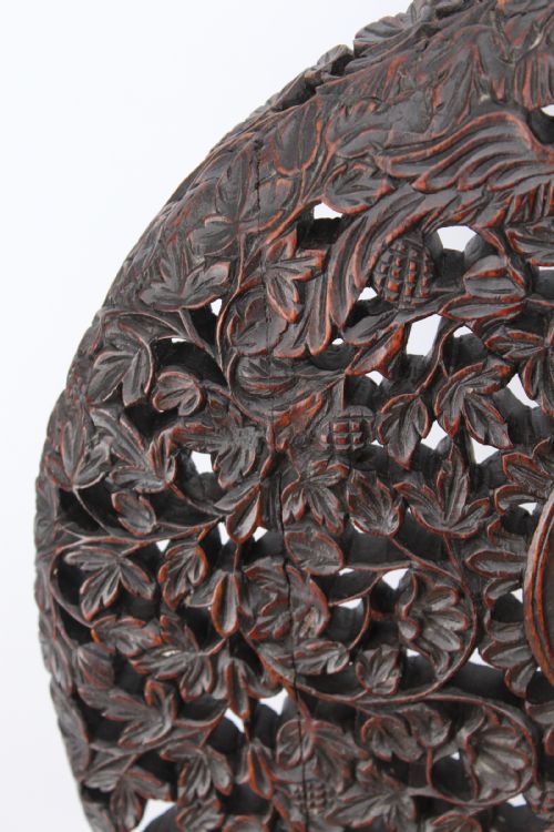 ANTIQUE BURMESE CARVED PADOUK CHAIR - ADDITIONAL PHOTO 7