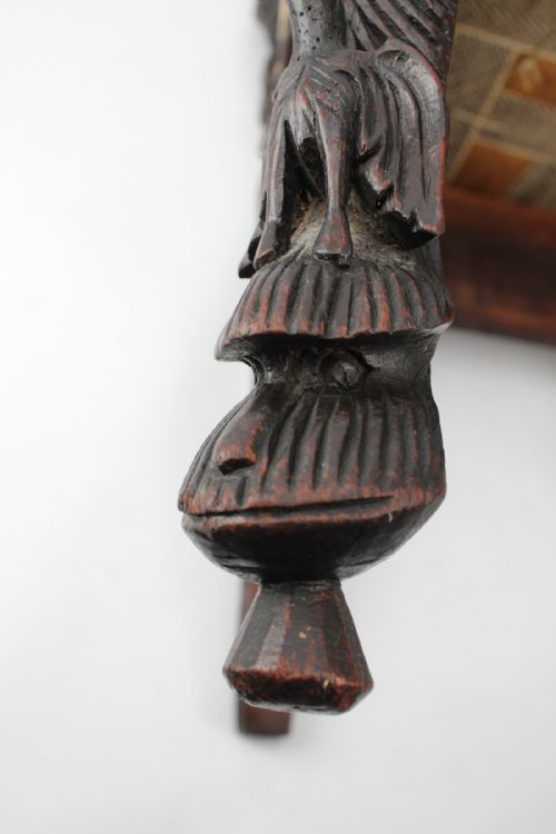ANTIQUE BURMESE CARVED PADOUK CHAIR - ADDITIONAL PHOTO 12