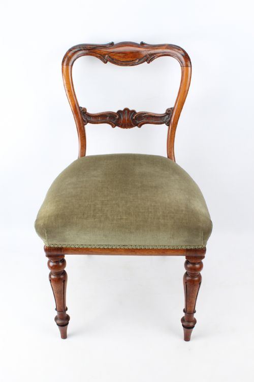 fig 1. Pair Victorian Rosewood Balloon Back Chairs