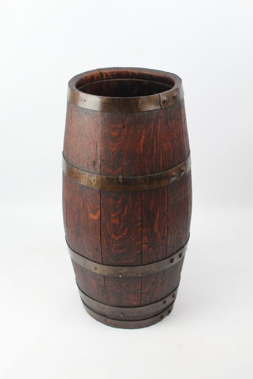 fig 1. Tall Antique Victorian Oak Barrel Stick Stand