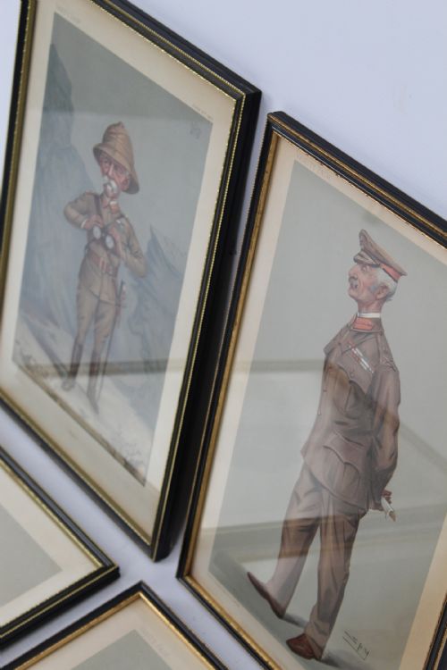 fig 1. Set 4 Antique Vanity Fair Spy Military Prints
