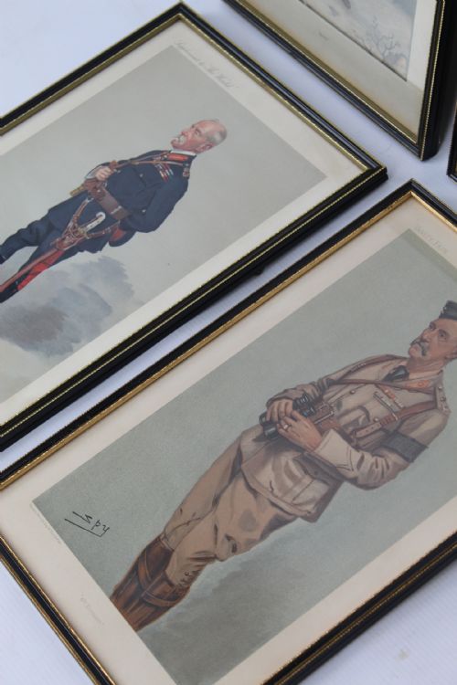 fig 3. Set 4 Antique Vanity Fair Spy Military Prints