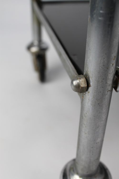 ART DECO CHROME BLACK GLASS TROLLEY - ADDITIONAL PHOTO 9